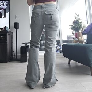 Y2k Smart Set Women's Flare Jeans in Gray